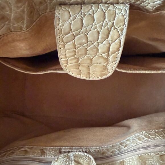 Byron Genuine Hornback Crocodile Tan Leather Tote. - Picture 10 of 11